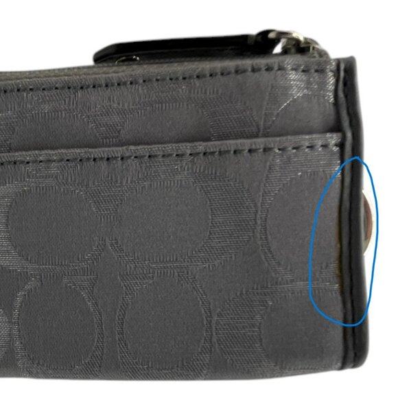 Coach Mini Skinny MADISON Signature ID Case Wallet Key Chain - Silver - Picture 11 of 12